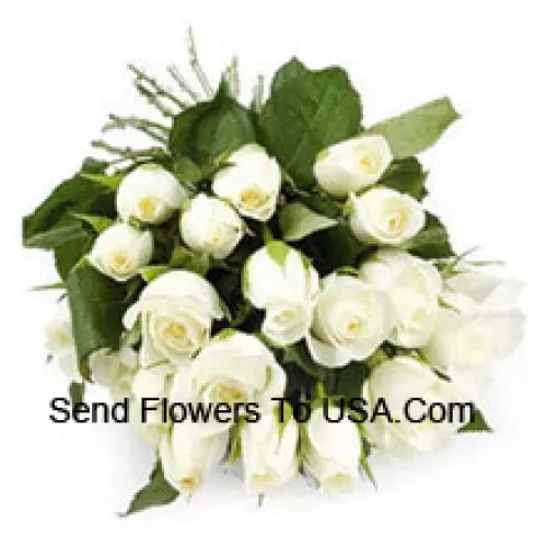 Bouquet de 24 roses blanches